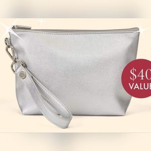 Thirty-One Gifts Tapered Pouch in Silver Metallic